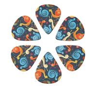 Cute Snail Printed Guitar Picks -6 Pcs Guitar Picks Plectrum,Guitar Accessories,Electric Guitar Pick, Bass & Ukulele 0.71mm