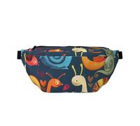 Cute Snail Printed Waist Bag Adjustable Bum Bag Lightweight Travel Waist Fanny Pack Belt for Walking Cycling Hiking Travel