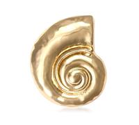 Cute Snail Shell Conch Brooch, Marine Animal Lapel Pin for Women Men, Ocean Theme Jewellery Gift for Beach Lovers, Hat Bag Suit Dress Accessory (Gold)