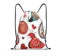 Cute Snail Title: Lightweight Drawstring Duffel Bag â€“ Water-Resistant Foldable Gym Sack with Adjustable Shoulder Strap, Ideal for Sports, Yoga, Travel and School