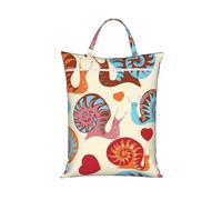 Cute Snail Travel Laundry Bag Large Waterproof Dirty Clothes Bag with Zipper Reusable Washable Storage Bag with Handle for Gym Beach Travel