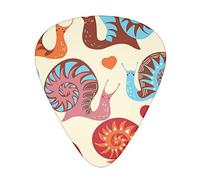Cute Snail Unique Guitar Picks With Clear Prints And Multiple Thicknesses