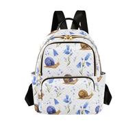 Cute Snails Bluebells Backpack Women Ladies Handbag Shoulder Bag Casual Daypack Gift for College Work Small