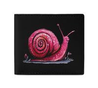Cute Snails Mens Wallet Slim Leather Card Holder Bifold Wallets Front Pocket