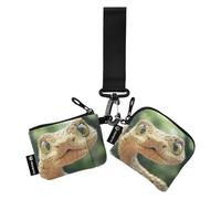 Cute Snake Inquisitive Women's Coin Purses Card Cases Slim Detachable Business Card Case Money Organizer with Zipper Coin Pocket for Daily Use 2 Packs Mujer para tarjetas