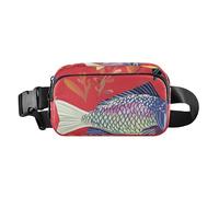 Cute Snapper Fishes Red Fashion Fanny Pack Waist Bag for Women Men Teens Waterproof Crossbody Bag Anti Theft Waist Pack with Adjustable Strap for Workout Running Hiking, Cute Snapper Fishes Red, One
