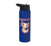 Cute Snaxolotl - Kawaii Axolotl Eating Chips Snacks Kids Stainless Steel Insulated Water Bottle