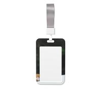 Cute Snow Fox Print Id Badge Holder Sliding Card Holder Vertical Card Protector Cover Case Teacher Lanyard for Office Women Men