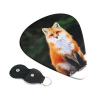 Cute Snow Fox Printed Guitar Picks 6 Pcs Guitar Plectrum Acoustic Electric Guitar Pick For Bass Electric Acoustic Guitars Ukulele Thin Medium Thick Set 0.46mm
