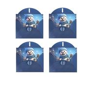 Cute Snowboard Snowman Horizontal Full Single-Sided Printing Pearlescent Paper Birthday Halloween Christmas Halloween Birthday Party Holiday Greeting Card
