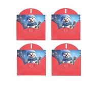 Cute Snowboard Snowman Horizontal Full Single-Sided Printing Pearlescent Paper Birthday Halloween Christmas Halloween Birthday Party Holiday Greeting Card