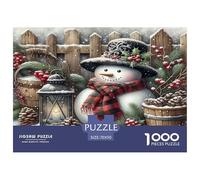 Cute Snowman 1000 Piece Jigsaw Puzzles for Adults Fun, Challenging & Brainteasing Beautiful Home Decoration Art Colorful DIY Craft 70x50cm/1000pcs