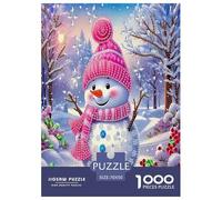 Cute Snowman 1000 Piece Jigsaw Puzzles for Adults Impossible Birthday Gifts for Women And Man Art Colorful DIY Craft 70x50cm/1000pcs