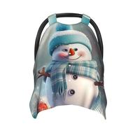 Cute Snowman Baby Car Seat Canopy Cover, Multi Use Breathable Nursing Breastfeeding Covers for Mom Soft Stroller Sun Shade Newborn Shower Gift