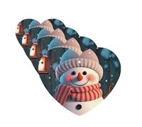 Cute Snowman Car Air Freshener Cards Set of 4 Pieces Long Lasting Hanging Scented Cards for Bedroom Wardrobe Car Aromatherapy Tablets for Men Women Rearview Mirror Pendant