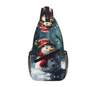 Cute Snowman Crossbody Sling Bag Crossbody Shoulder Chest Bag Shoulder Strap Waist Fanny Pack Men Women