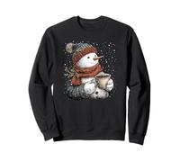 Cute Snowman Drink Coffee Funny Winter Humor Christmas Sweatshirt