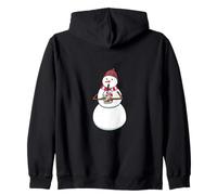 Cute Snowman Enjoying Boba Tea Zip Hoodie