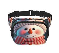 Cute Snowman Fanny Pack for Men Women Fashion Running Waist Packs with 3 Zipper Pockets Waterproof Crossbody Belt Bag with Adjustable Strap Sports Hip Pack for Travel Wallet