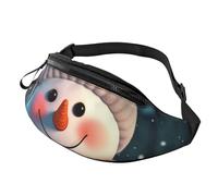 Cute Snowman Fanny Pack for Men Women, Waterproof Sports Waist Bag Fashion Belt Bag Crossbody Bags Hip Bum Bag with Adjustable Strap Large Sling Bag Purse for Travel Hiking