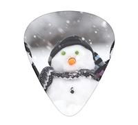 Cute Snowman Guitar Paddle Set Of 12, Suitable For Guitar, Yukri, 3 Thicknesses