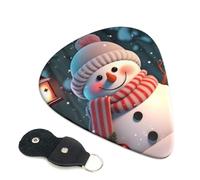 Cute Snowman Guitar Picks 6-Pack - Pick Set (0.46mm / 0.71mm / 0.96mm) Suitable For Guitar And Ukulele Playing