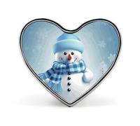 Cute Snowman Heart Shape Lapel Pin Personalized Pinback Button Badges Retro Punk Button Pin Kawaii Heart Badges for Men Women Clothes Bags Hats & Gift