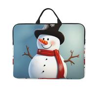 Cute Snowman Laptop Case Sleeve 14 inch Shockproof Protective Notebook Case Travel Laptop Bag with Handle Waterproof Computer Cover Briefcase Handbags for Men Women