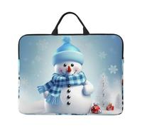 Cute Snowman Laptop Case Sleeve 14 inch Shockproof Protective Notebook Case Travel Laptop Bag with Handle Waterproof Computer Cover Briefcase Handbags for Men Women