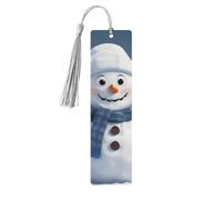 Cute Snowman Parrern Print Wooden Bookmarks Beautiful Notebook Accessories for Men Women Book Lovers