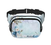 Cute Snowman Print Stylish and Practical Waist Bag,Adjustable,Perfect for Travel,and Outdoor Activities
