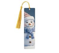 Cute Snowman Print Wooden Bookmarks Beautiful Notebook Accessories for Men Women Book Lovers