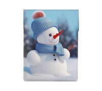 Cute Snowman Printed 13 Inch Laptop Sleeve PU Leather Shockproof Notebook Computer Bag Cover Tablet Carrying Case