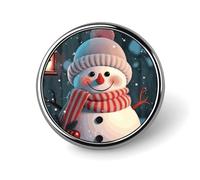 Cute Snowman Round Badge Cute Brooch Hats Jackets Decor Personalized Lapel Pin Clothing Jewelry Accessories for Wedding Party Gift