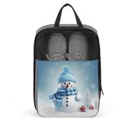 Cute Snowman Shoe Bag Travel Shoe Organizer Water-Resistant Shoe Pouch with Zipper Sneaker Dust Bag, gray, One Size, Modern
