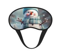 Cute Snowman Sleep Eye Mask for Women Men Soft and Comfortable Sleep Mask Blackout Sleeping Eye Cover for Travel Yoga Nap Shift Work
