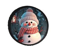 Cute Snowman Spare Tire Cover PVC Leather Spare Wheel Cover Dustproof Waterproof Jeep Tire Cover for 34inch Camper, RV Trailer, Truck, SUV Fit Diameter 28-34 Inch