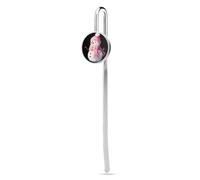 Cute Snowman with Pink Scarf Hat Stainless Steel Metal Book Mark Marker, Bookmarks Page Holder with Crystal Glass for School Reader Office Supplies