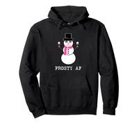 Cute Snowman With Wine Frosty AF Holiday Pullover Hoodie
