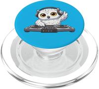 Cute Snowy Owl DJ Electronic Dance Music PopSockets PopGrip for MagSafe