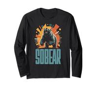 Cute SOBEAR Sober Bear Sobriety Recovery Vibes AA My Support Long Sleeve T-Shirt