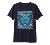 Cute Sober Butterfly Sobriety Matters AA Support Community Premium T-Shirt
