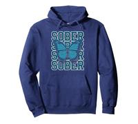 Cute SOBER Butterfly Sobriety Matters AA Support Community Pullover Hoodie