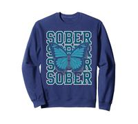 Cute SOBER Butterfly Sobriety Matters AA Support Community Sweatshirt