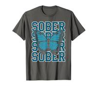 Cute Sober Butterfly Sobriety Matters AA Support Community T-Shirt