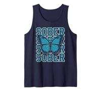 Cute Sober Butterfly Sobriety Matters AA Support Community Tank Top