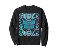 Cute SOBER Butterfly Sobriety Recovery Girls AA Support Sweatshirt