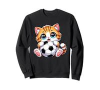 Cute Soccer Ball Kawaii Cat Cartoon Kitten Illustration Gift Sweatshirt