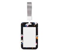 Cute Soccer Paint Splash Pattern Id Badge Holder | Hard Plastic Work Card Case Name Tag Protector For Office