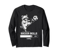 Cute Soccer Raccoon Skills Loading Score Coach Women Cleats Long Sleeve T-Shirt